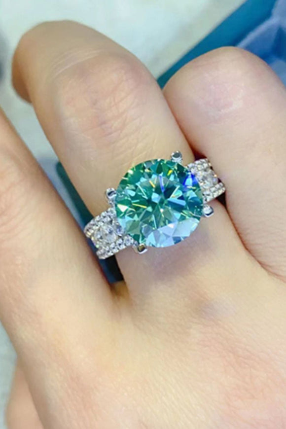 5 Carat  Moissanite 4-Prong Wide Band Ring - OmniGlitz 