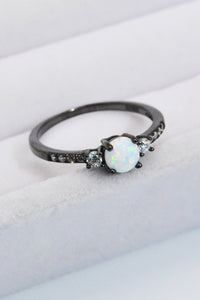 925 Sterling Silver Round Opal Ring - OmniGlitz 