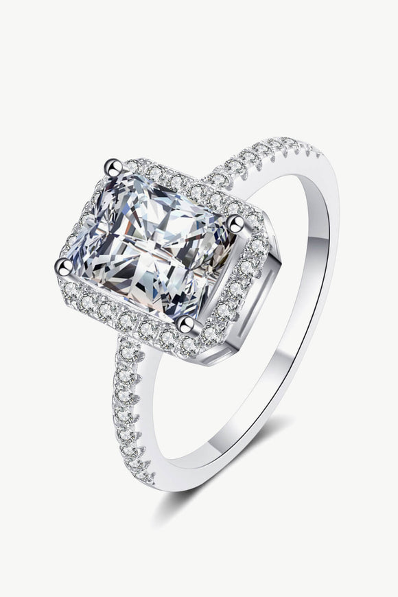 1 Carat Rectangle Moissanite Ring - OmniGlitz 