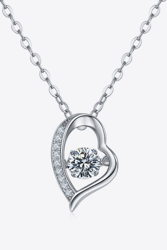 925 Sterling Silver Moissanite Pendant Necklace - OmniGlitz 