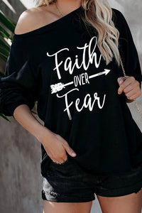 Faith OVER Fear Black Shirt - OmniGlitz 