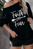 Faith OVER Fear Black Shirt - OmniGlitz 