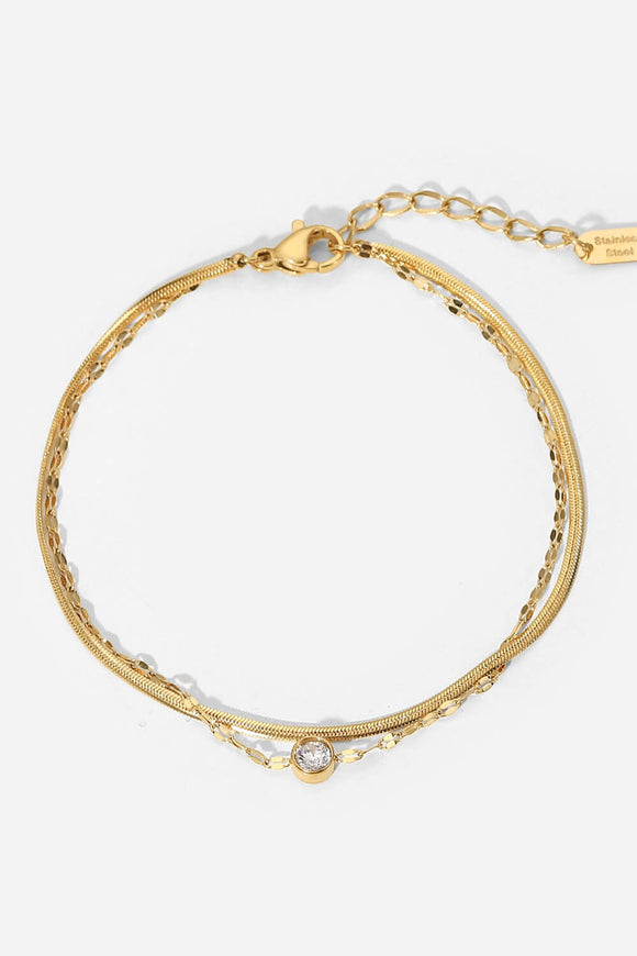 Icing on the Cake Rhinestone Double-Layered Bracelet - OmniGlitz 