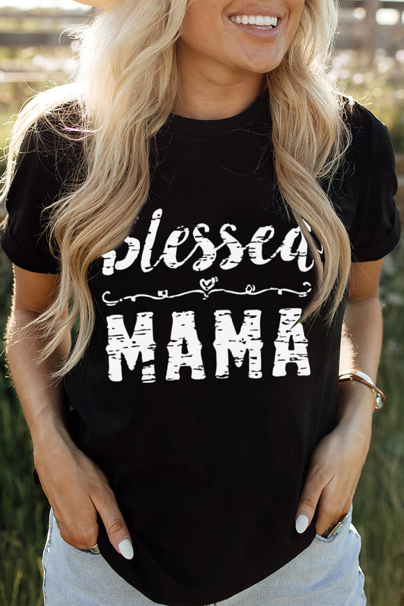BLESSED MAMA Graphic Tee - OmniGlitz 
