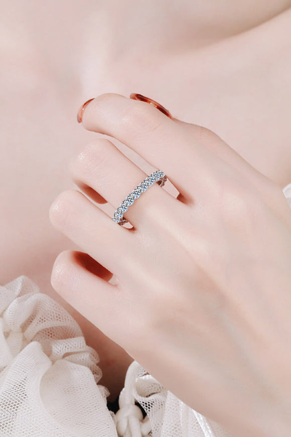 Moissanite Rhodium-Plated Ring - OmniGlitz 