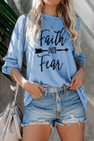 Faith OVER Fear Blue Shirt - OmniGlitz 