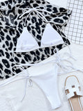 Textured Halter Neck Tie Side Bikini Set - OmniGlitz 