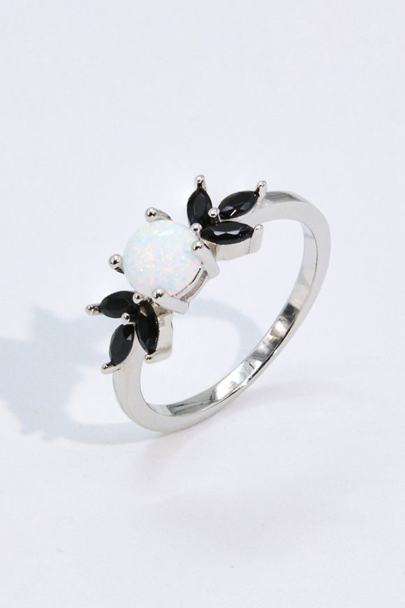 Opal and Zircon Contrast Ring - OmniGlitz 