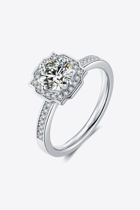 1 Carat Moissanite Platinum-Plated Ring - OmniGlitz 